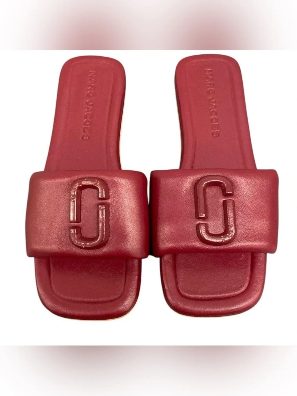 Marc Jacobs Red Slide Sandals Women’s Size 35 Designer Pool Slides Slip On